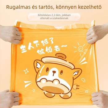 Fogantyús vastagított szemeteszsákok konyhára, szakadásálló, automatikus záródás, nyomtatott mintával