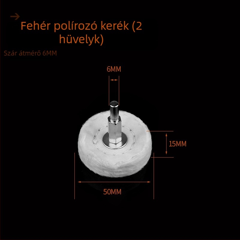 Mansari pamut polírozó korong ékszerekhez és fémekhez, fa- és gyökérfaragáshoz