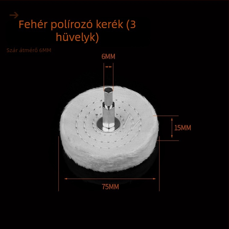 Mansari pamut polírozó korong ékszerekhez és fémekhez, fa- és gyökérfaragáshoz