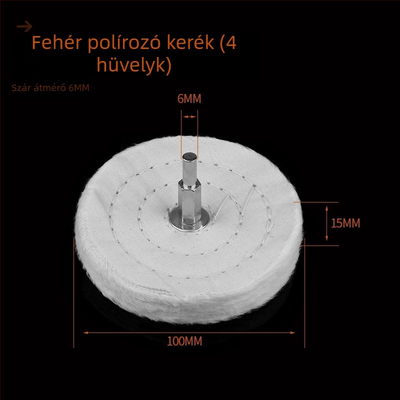 Mansari pamut polírozó korong ékszerekhez és fémekhez, fa- és gyökérfaragáshoz