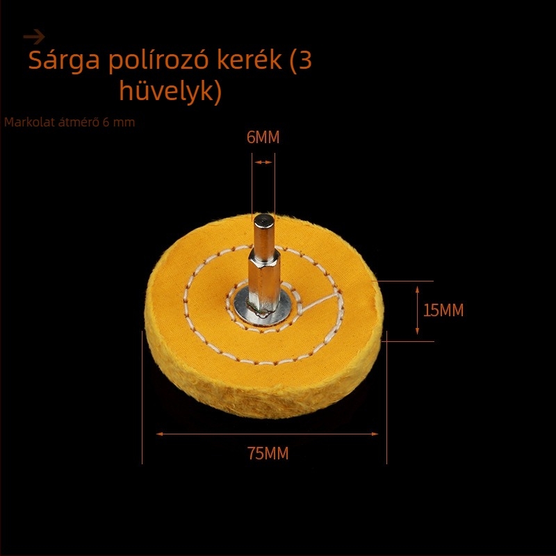 Mansari pamut polírozó korong ékszerekhez és fémekhez, fa- és gyökérfaragáshoz