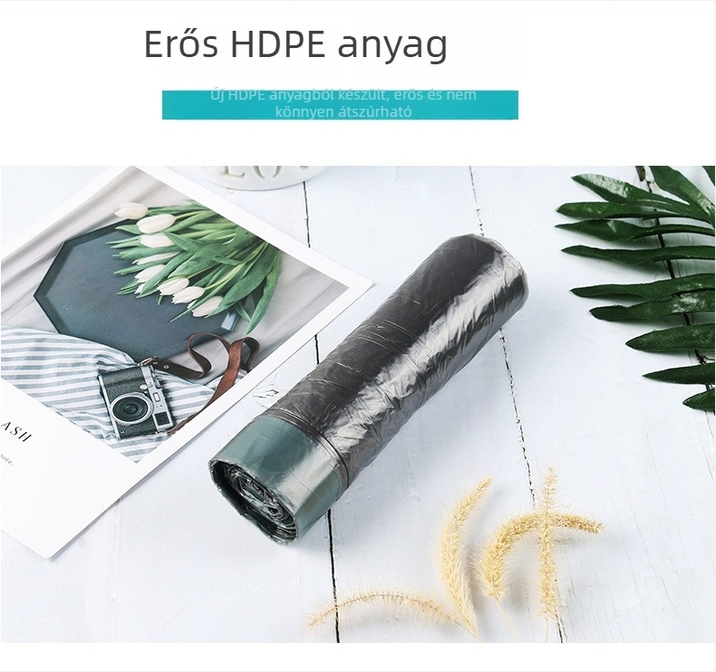 Home easy point fekete húzózsinóros szemeteszsák, vastagított kivitel, 45×50 cm, közepes méretű, háztartási és kereskedelmi használatra