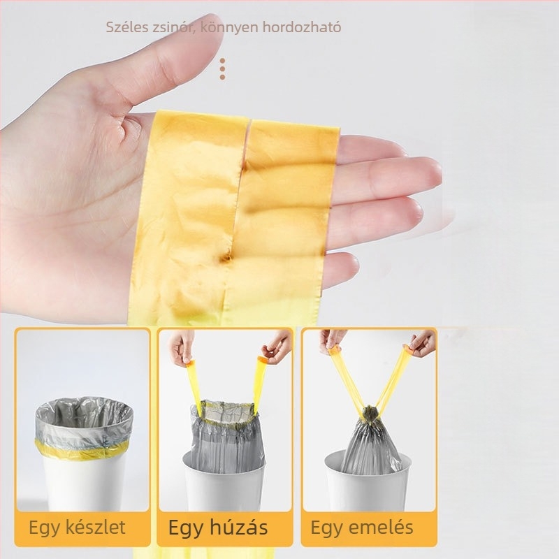 Home easy point fekete húzózsinóros szemeteszsák, vastagított kivitel, 45×50 cm, közepes méretű, háztartási és kereskedelmi használatra