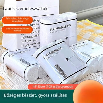 Fehér, vastagított lapos szájú szemeteszsákok szállodák és panziók számára, egyszer használatos, nagy méret