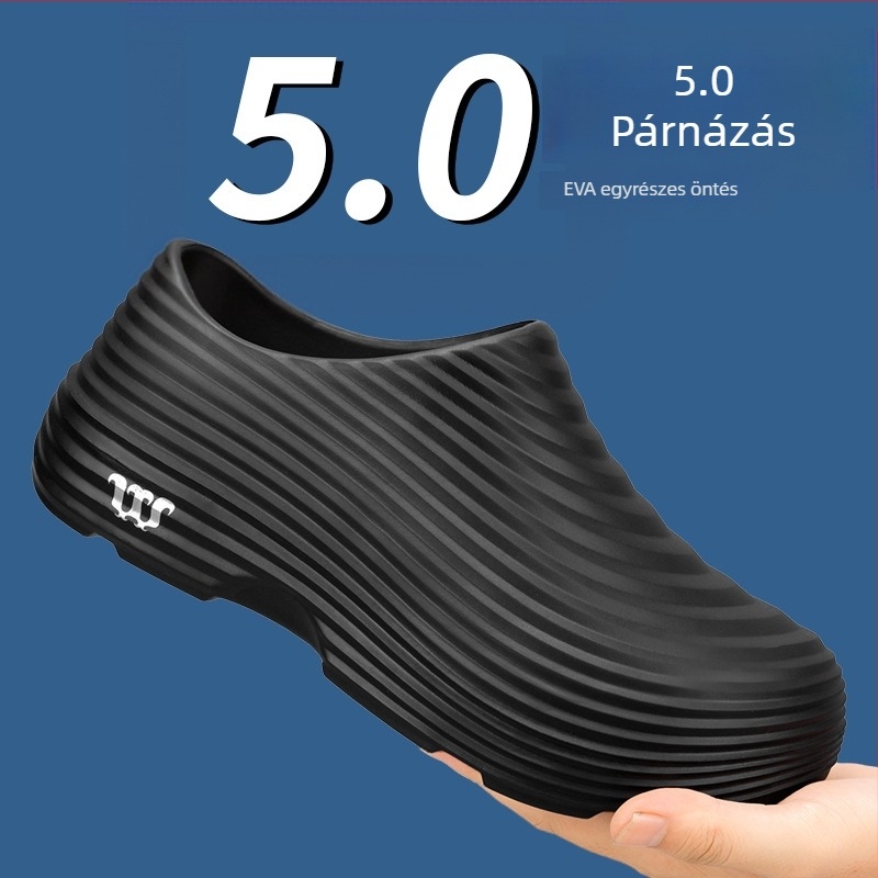 Férfi szakácscipő, csúszásmentes, vízálló, olajálló, könnyű, vastag talpú, konyhai cipő éttermekhez és szállodákhoz