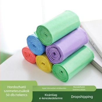 Vastagított extrahatalmas háztartási szemeteszsák, hordozható, színes, konyhához, irodához és kollégiumhoz
