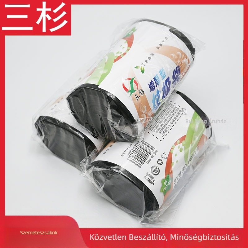 Sanshan 0043 Vastagított egyszer használatos hulladékzacskók tekercsben, otthoni használatra, konyha, fürdőszoba és iroda számára