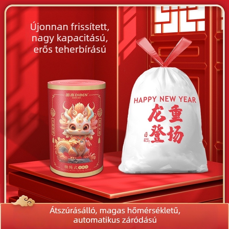 Erősített újrahasználható háztartási szemeteszsákok, hordozhatóak a konyhában és a kollégiumban, nagy tekercs