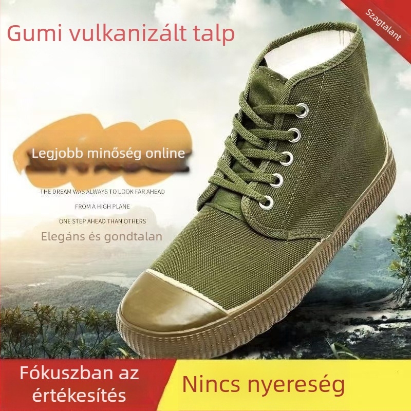 Szellőző, csúszásmentes munkavédelmi cipő, alacsony profilú, mezőgazdaság és építőipar számára, sárga gumicsizma és vászon felsőrésszel