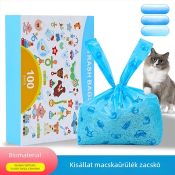 Mellény-stílusú biológiailag lebomló kisállat-hulladék zacskók — egyszer használatos ürülék- és macskaalom zacskók