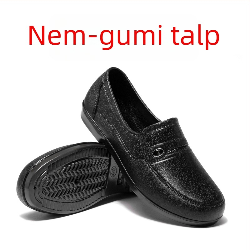 Fehér vízálló munkacipő marha-inakból készült talppal, alacsony szárú, csúszásmentes, építkezéshez és konyhához