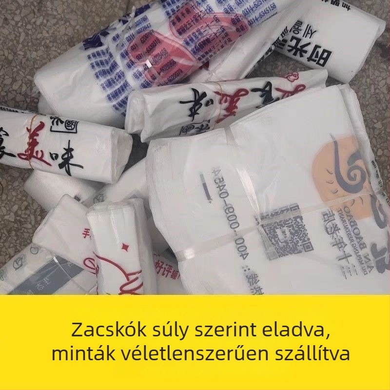 Fekete mellény-stílusú szemeteszsákok fogantyúval, kicsi–közepes méret, otthoni, konyhai, szállodai és irodai használatra
