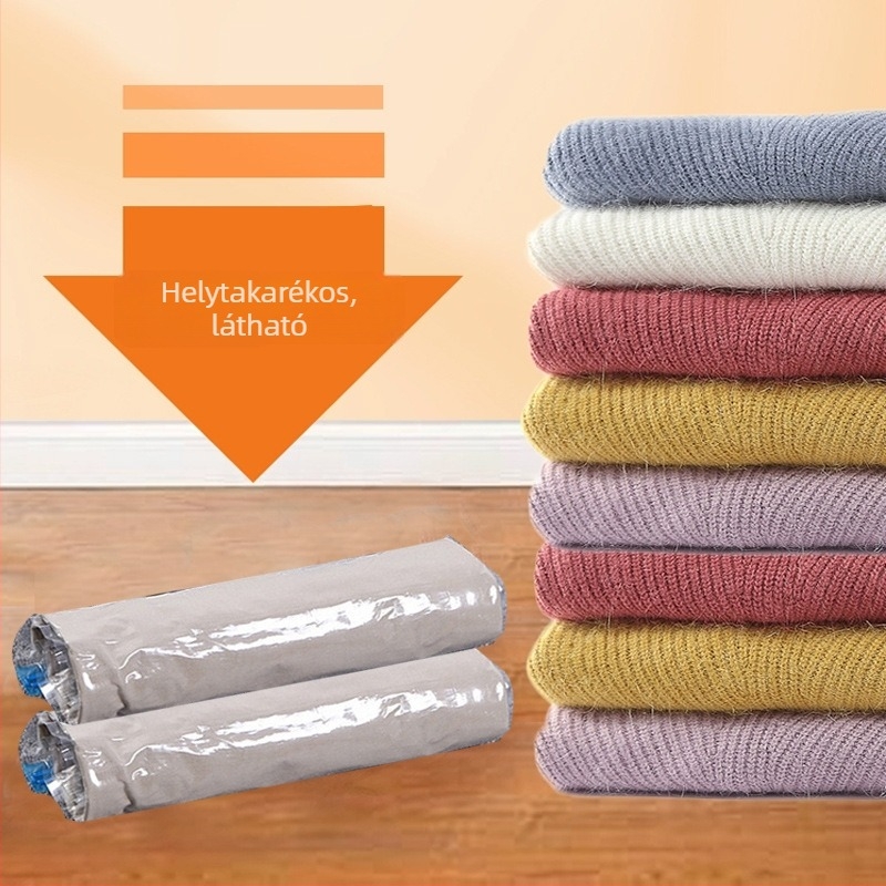 Roll-os utazó vákuumos tömörítő táska ruhák tárolására, nyomtatható rendező táska