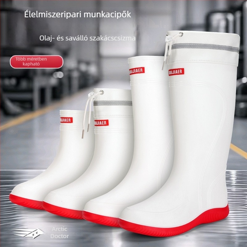 Uniszex PVC esőcsizmák csúszásmentes, kopásálló talppal, konyha, élelmiszeripar, halászat, szállodák, mezőgazdaság, autómosás és építőipar