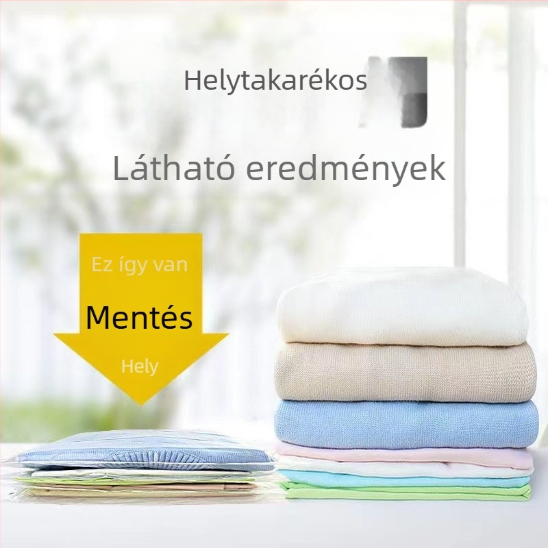 Kézzel görgő vákuum-kompressziós tasak otthoni használatra, levegő kiszívása nélkül, ruhák és pehelydzsekik tárolására, vízálló utazási vákuumtasak.