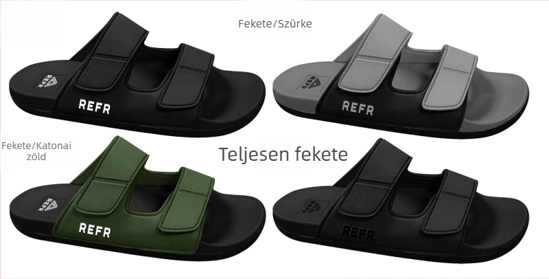Férfi Velcro bőr szandál – 2025 nyári casual strandcipő, koreai stílus