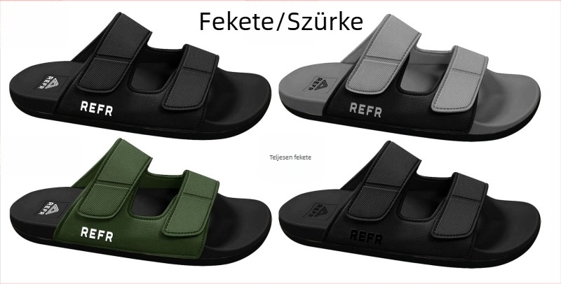 Férfi Velcro bőr szandál – 2025 nyári casual strandcipő, koreai stílus