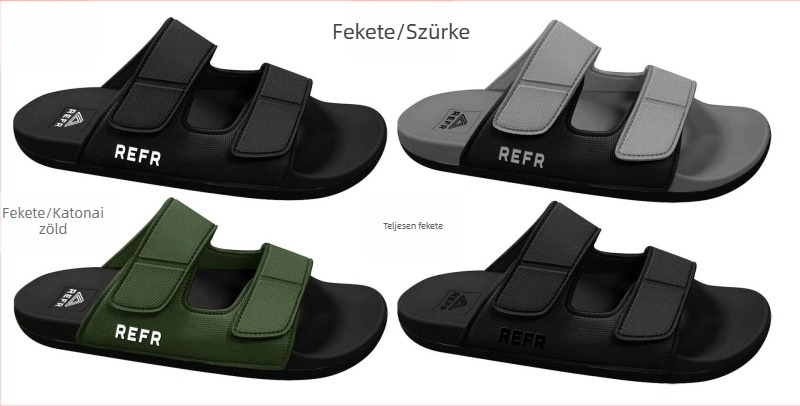Férfi Velcro bőr szandál – 2025 nyári casual strandcipő, koreai stílus