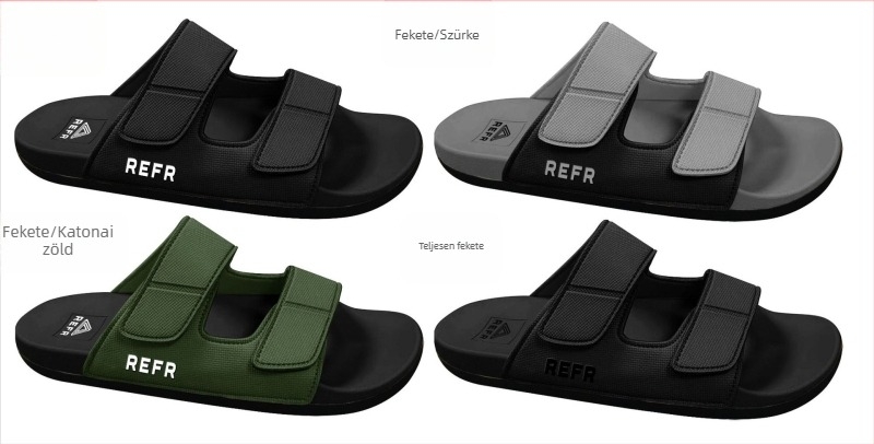 Férfi Velcro bőr szandál – 2025 nyári casual strandcipő, koreai stílus