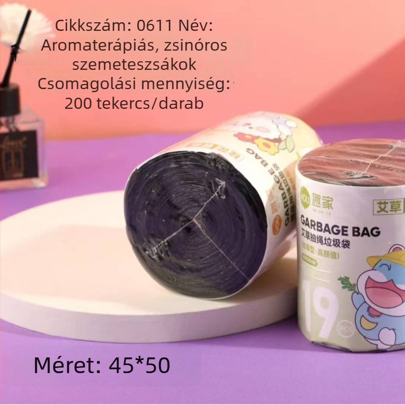 Mellény-stílusú szemeteszsákok otthonra, nappalira és irodába, hordozható, illatosított, vastagított, fogantyúval, 200 darab