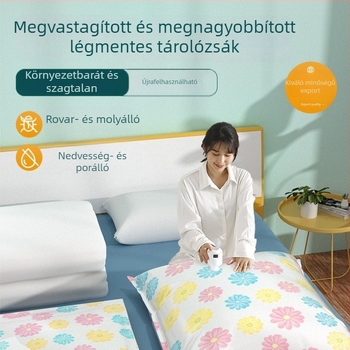 Erősített, megnagyobbított vákuumos tároló zsák ruháknak, pumpával