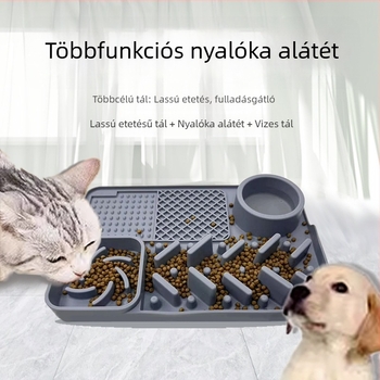 Macska szilikon nyalogató matrac — lassú etetés, anti-tipp tál és szívókorong
