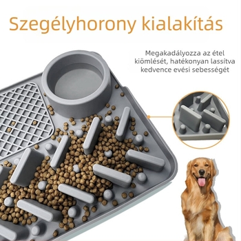 Macska szilikon nyalogató matrac — lassú etetés, anti-tipp tál és szívókorong