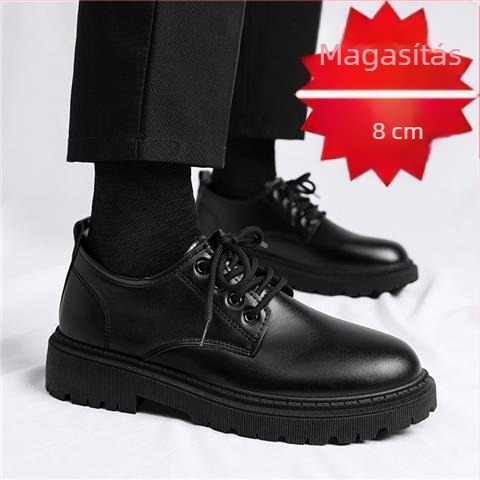 Férfi bőr cipő magasságnövelő 10/8/6 cm-es, őszi casual stílus, koreai stílus, brit stílus