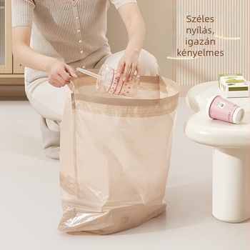 Hordozható szemeteszsákok vastagított kivitelben, gazdasági csomag háztartási használatra, húzózsinóros, önzáró, nagy méretű, műanyag zacskók a konyhába