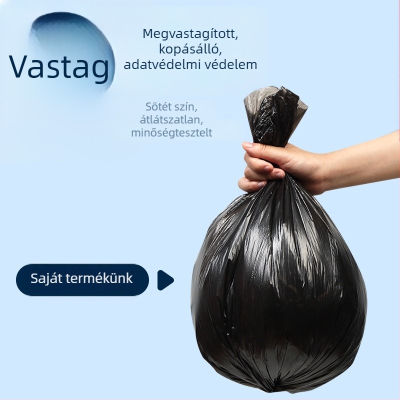Jin Shengtang fekete perforált egyszer használatos szemeteszsákok PE anyagból, vastagított kivitel, szállodák és konyhák számára, 100 darab/doboz