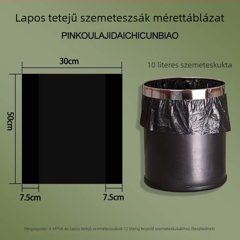 Fekete 10 L-es egyszer használatos műanyag szemeteszsákok, 45×45 cm, szállodai szobákhoz és kereskedelmi felhasználásra, 60 darabos csomag