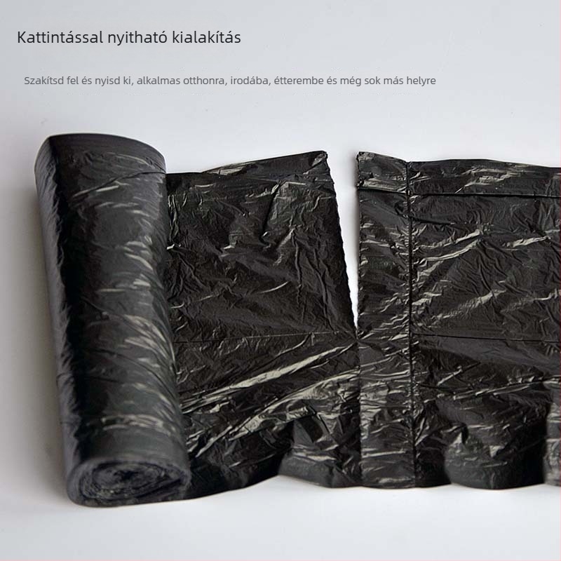 Öt tekercses, színes egyszer használatos szemeteszsák, rolós típusú, perforált, megerősített, otthoni és hotel használatra