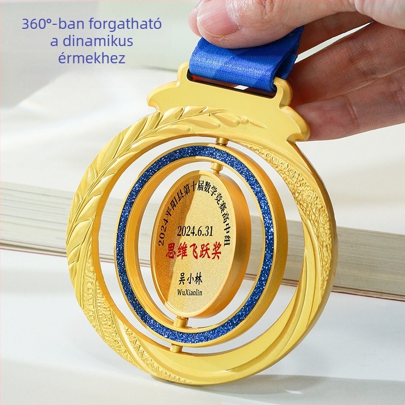 Forgó fém érem maratoni eseményre – testreszabható érmet és plakettet a rendezvény számára