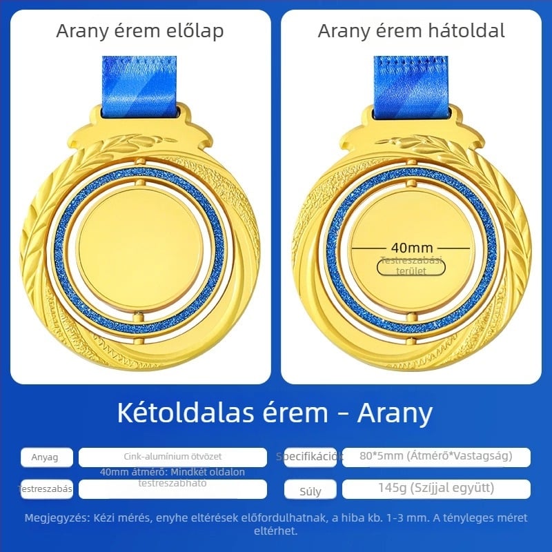 Forgó fém érem maratoni eseményre – testreszabható érmet és plakettet a rendezvény számára