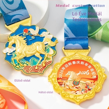 Dolgozói medal 2026, kínai stílusú ló motívummal és szerencsés felhő motívummal, sport emlékérem, testreszabható