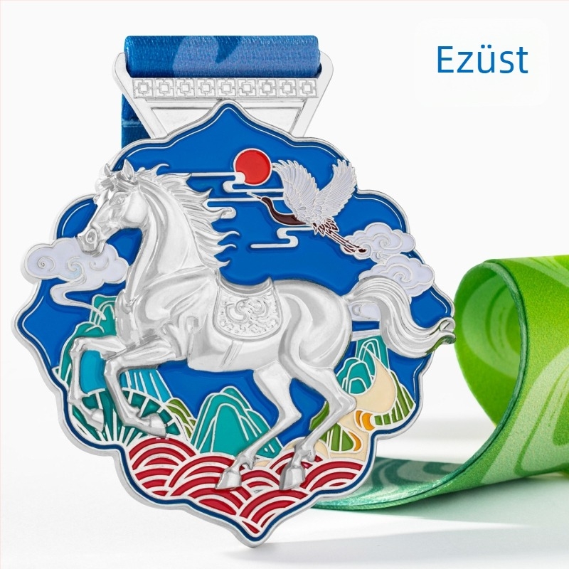 Dolgozói medal 2026, kínai stílusú ló motívummal és szerencsés felhő motívummal, sport emlékérem, testreszabható