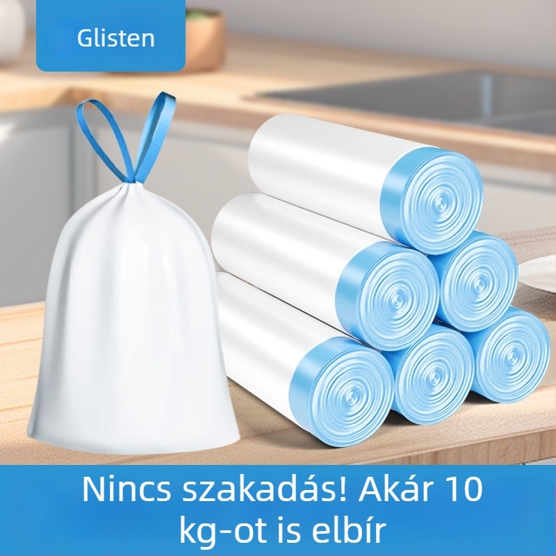 Vastagított szemeteszsákok húzós zárással, háztartási használatra a konyhában, nagy méret, 360 darab