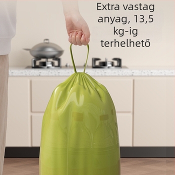 Húzófülű szemeteszsákok automatikus zárással, nagy méretűek, vastagok, gazdaságos csomag, konyhára, kollégiumba és háztartási használatra, fogantyúval