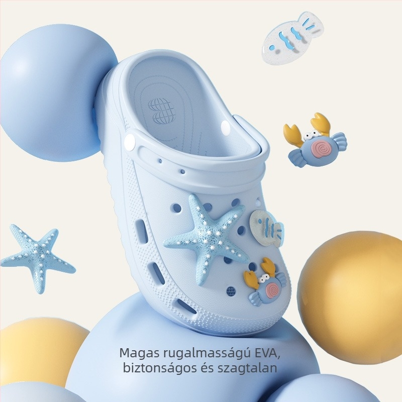 Nyári EVA gyerek szandál tengeri csillag motívummal, légáteresztő, csúszásmentes, belső és kültéri használatra, uniszex, 7–12 éveseknek