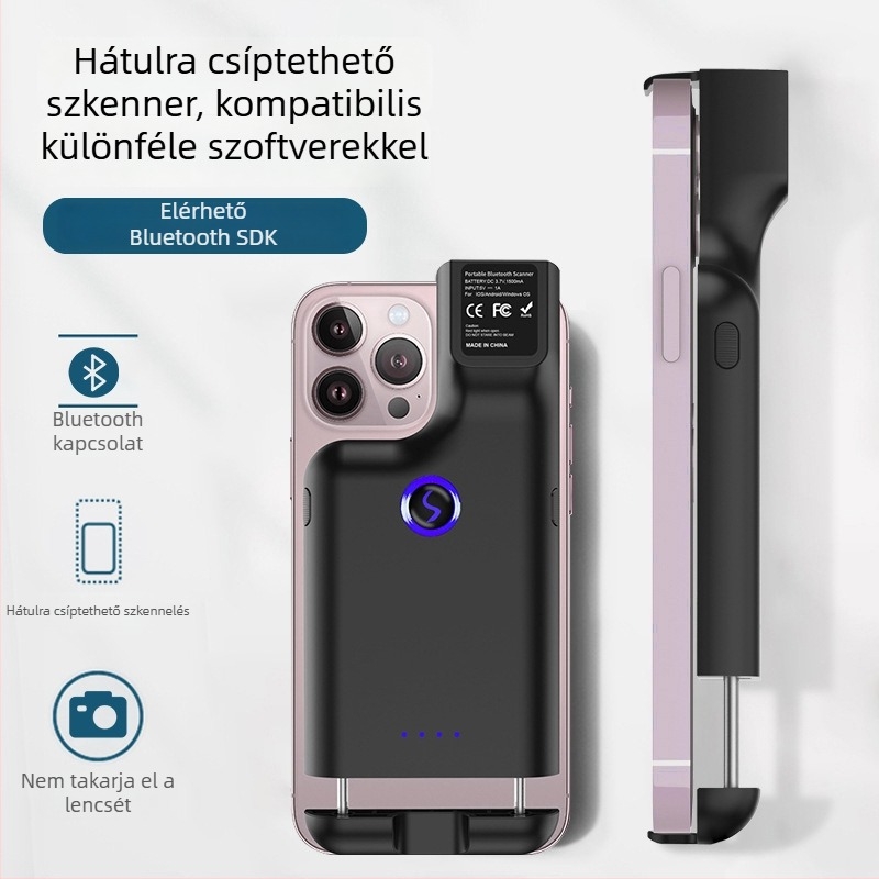 Hátsó klipszes Bluetooth 2D vonalkódolvasó – Mini vezeték nélküli készletnyilvántartó szkenner