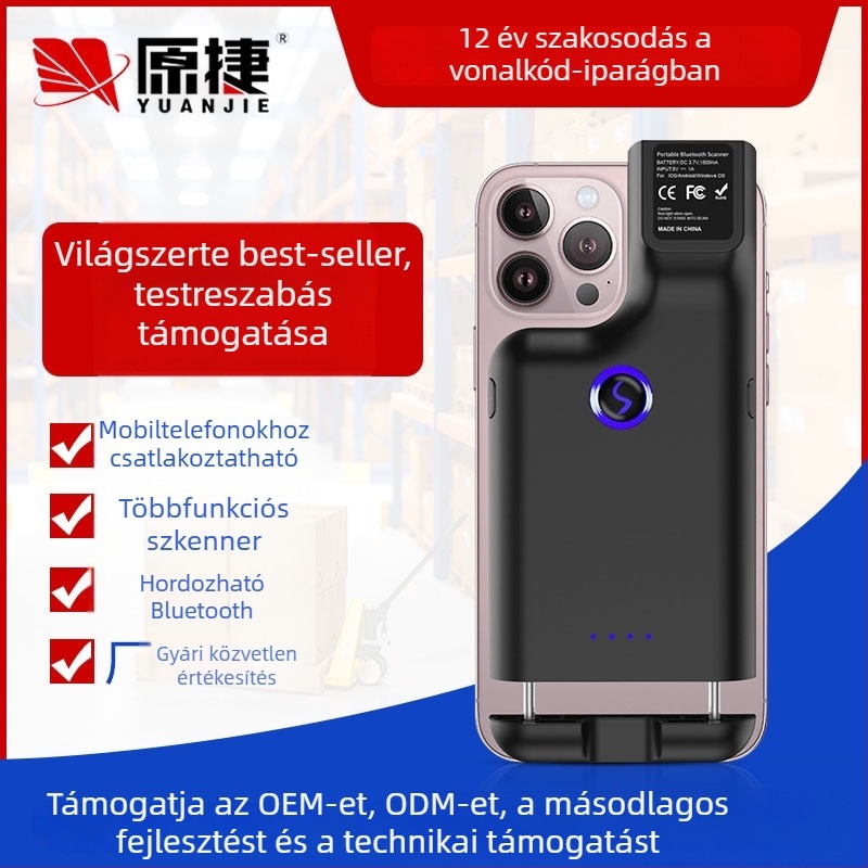 Hátsó klipszes Bluetooth 2D vonalkódolvasó – Mini vezeték nélküli készletnyilvántartó szkenner