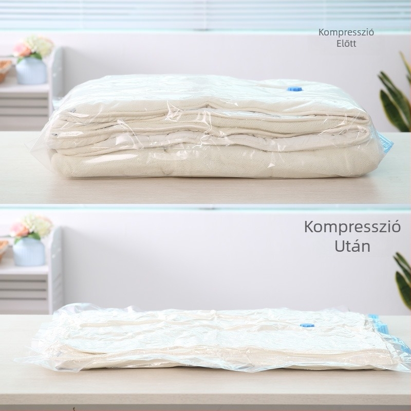 Átlátszó vákuum-tömörítő tasak ruhákhoz és paplanokhoz – utazáshoz és tároláshoz