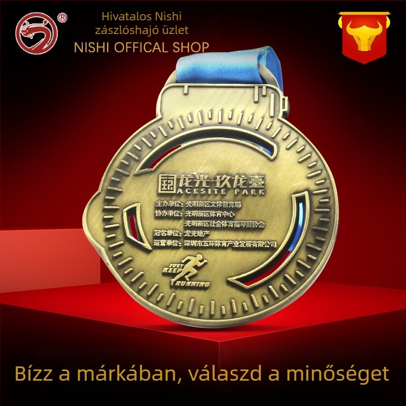 Személyre szabott fém éremek maraton és gyaloglás eseményekre, aranyozott emlékérmek