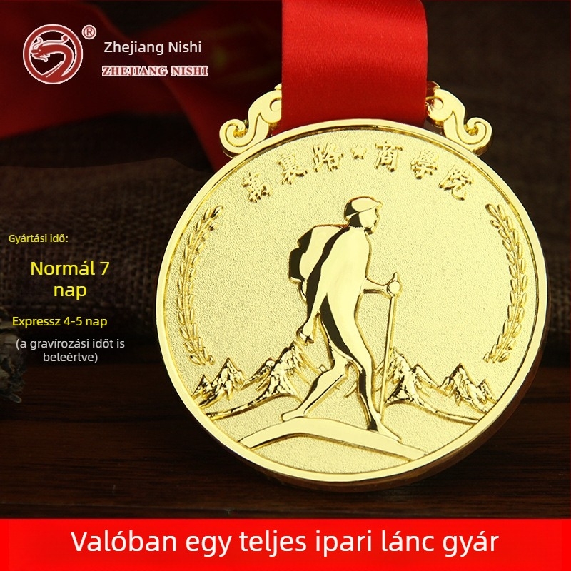 Személyre szabott fém éremek maraton és gyaloglás eseményekre, aranyozott emlékérmek