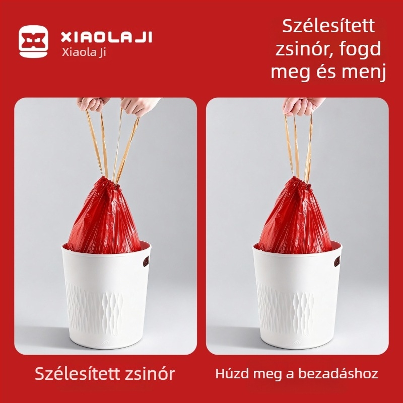 Minael húzós szemeteszsákok, vastagítottak, nagy méretűek, tartósak háztartási használatra, PE anyag, 30 darabos csomag