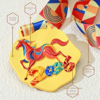 Személyre szabott fémmedál a Ló évére, 2026-os sporteseményre, maratoni díjmedál