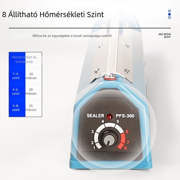 Kézi tömítőgép műanyag zacskókhoz – kompakt otthoni használatra, hőösszehúzó fóliával és vágófilmmel