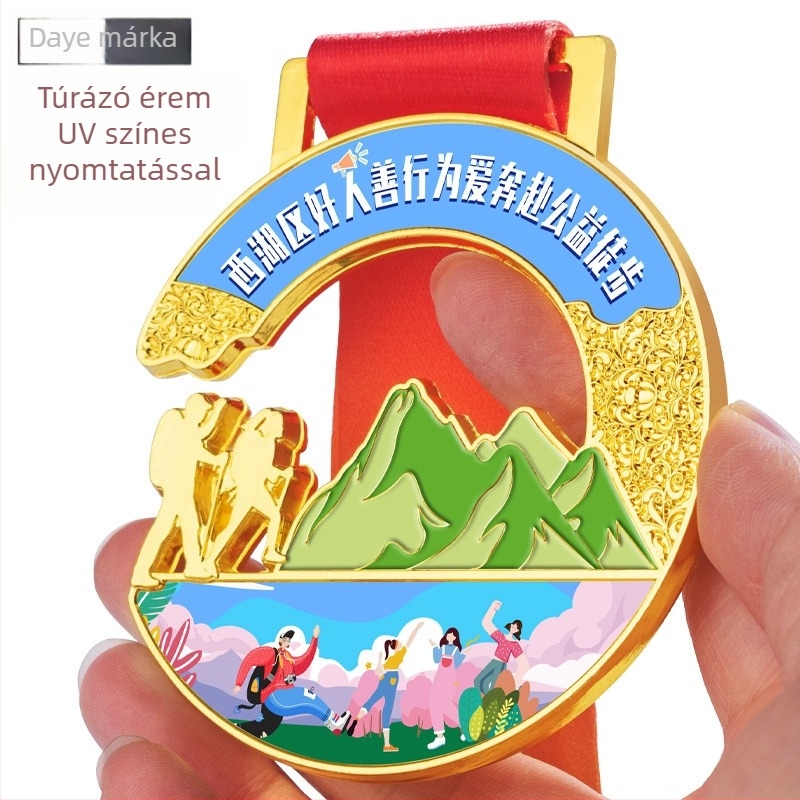 Személyre szabott túra- és hegymászó medál – emlékplakett szabadtéri túrákhoz, kempingezéshez és maratoni eseményekhez