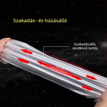 Fehér, egyszer használatos szemeteszsák lapos szájú, vastagított és tartós, szállodák, vendégszobák és otthoni használatra.