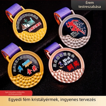 Személyre szabott kristály érme maratonra és gyerekek sporteseményeire – emlékérem